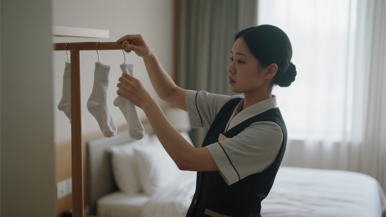 给客人洗袜子成酒店标配了?